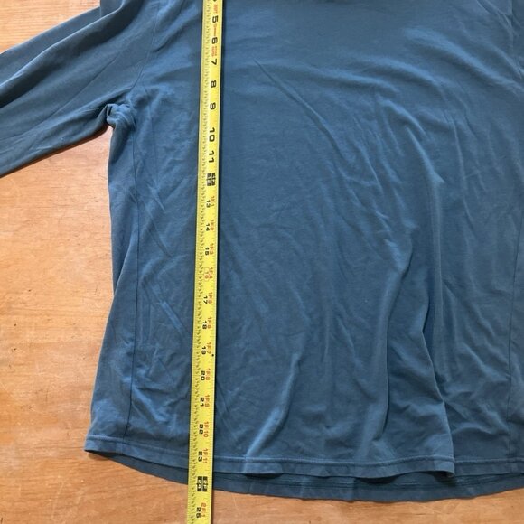 Janji Shirt Womens Sz L Run Everywhere Teal Performance Running Gym Long Sleeve - Picture 7 of 9